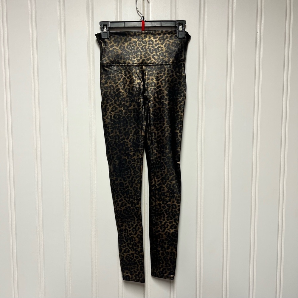 Spanx Faux Leather Leopard Leggings in Leopard Shine size medium